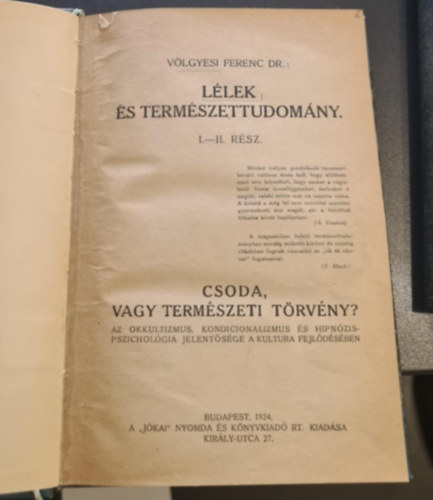 Völgyesi Ferenc Dr. - Lélek és természettudomány
