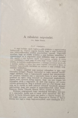 Hajs Elemr - A rbakzi npviselet