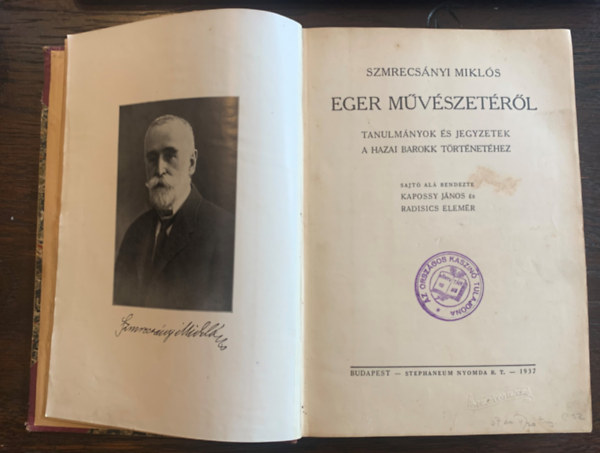 Szmrecsnyi Mikls - Eger mvszetrl - Tanulmnyok s jegyzetek a hazai barokk trtnethez