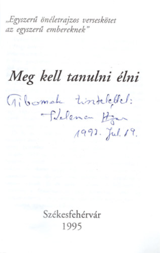 Kelemen �gnes - Meg kell tanulni �lni -versek