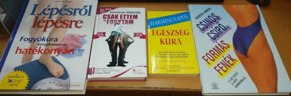 Colette Heimowitz, Karen Amen, Schorbert Norbert, Dr. Robert C. Atkins - 15 db fogykrs kiadvny: Lpsrl lpsre: Fogykra knyelmesen s hatkonyan + A karcssg receptjei + Csinos csp, forms fenk + Pocak volt-pocak nincs + Az j Atkins-dita-knnyedn + Nagy fogyiknyv + Dzsl di