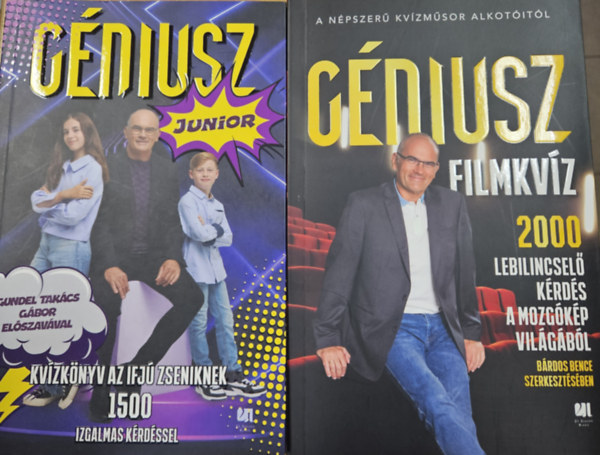2 db Gniusz kvzknyv: Gniusz filmkvz - 2000 lebilincsel krds a mozgkp vilgbl + Gniusz Junior Kvzknyv