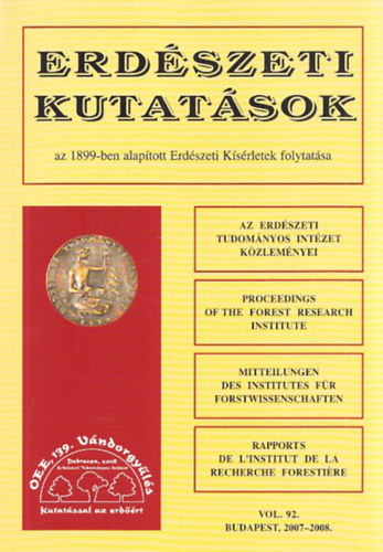 Dr. Fhrer Ern (szerk.) - Erdszeti Kutatsok vol. 92. (2007-2008)