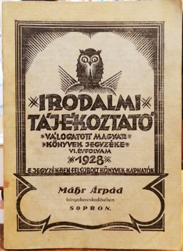 Irodalmi tájékoztató (válogatott magyar könyvek jegyzéke) 1928.
