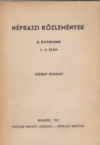 Nprajzi kzlemnyek II. vfolyam 1-2. szm