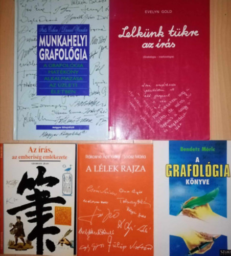 Frits Cohen, Daniel Wander, Evelyn Gold, Bendetz Mric, Rkosn cs Klra, Losz Mria - Grafolgiai knyvcsomag (5db) Munkahelyi grafolgia / Lelknk tkre az rs / A grafolgia knyve / A llek rajza / Az rs, az emberisg emlkezete