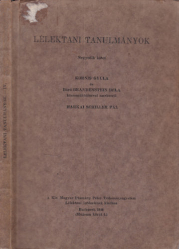 Harkai Schiller P�l (szerk.) - L�lektani tanulm�nyok IV.