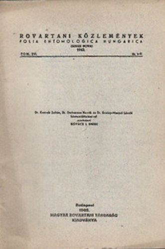 Reskovits Mikls - A Bkk-hegysg lepkefaunja (Megjelent: Rovartani Kzlemnyek 1963/1.)