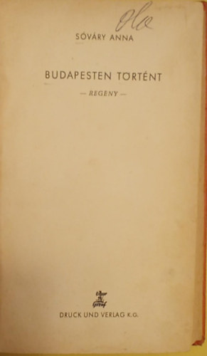 Svry Anna - Budapesten trtnt