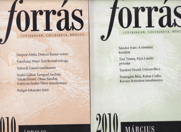 F�zi L�szl� szerk., Buda Ferenc (szerk.) - Forr�s 2010. �vf. m�rcius, �prilis  ( 2 db )