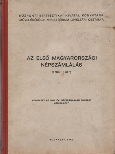Danyi D.-Dvid Z. (szerk.) - Az els magyarorszgi npszmlls (1784-1787)