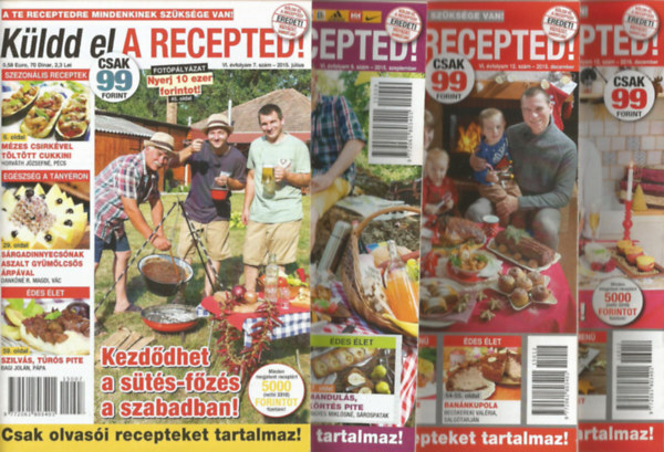 Lukcs Anik (szerk.) - 4 db Kldd el A RECEPTED! Fzet, 2015. 7., 9., 12. szm + 2016.12. szm