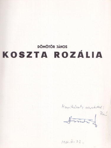 Dömötör János - Koszta Rozália