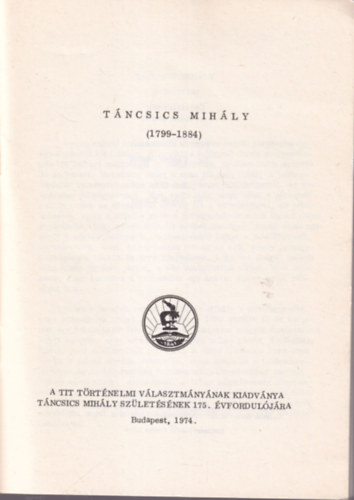 H. Kohut M�ria (szerk.) - T�ncsics Mih�ly 1799-1884