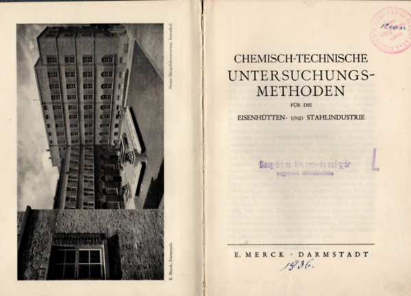 Chemisch-technische untersuchungs-methoden  fr die Eisenhtten- und Stahlindustrie