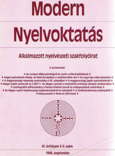 Sz�pe Gy�rgy (szerk.) - Modern nyelvoktat�s 1998. szeptember