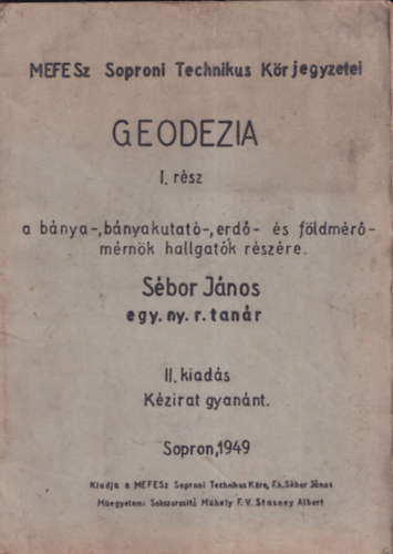S�bor J�nos - Geod�zia I-II.