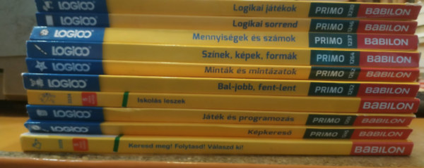 Tessloff és Babilon Kiadó - 10 db Logico Primo kártyacsomag: Bal-jobb, lent-fent; Iskolás leszek; Játék és programozás; Képkereső; Keresd meg! Folytasd! Válaszd ki!; Logikai játékok; Logikai sorrend; Mennyiségek és számok; Minták és mintázatok; Színek, képek,