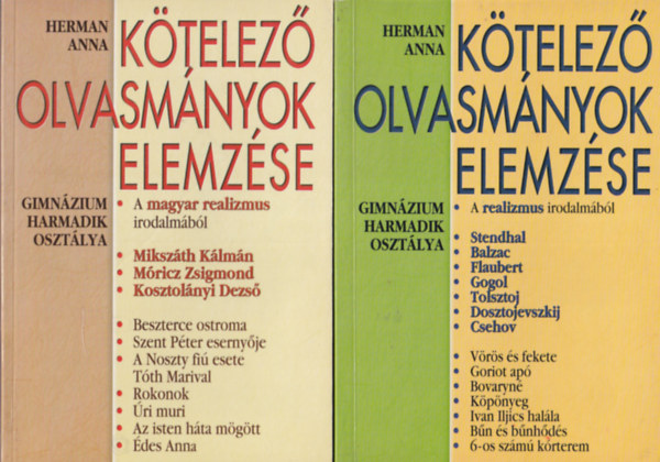 Herman Anna - 5 db Kötelező olvasmányok elemzése ( 4, 5, 6, 7, 8, kötetek )