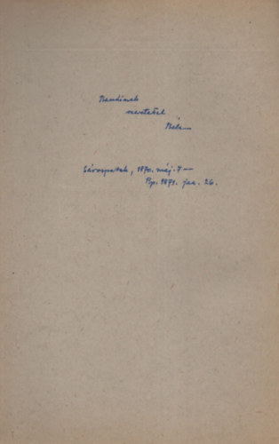 Holl Béla - Hajnal Mátyás elmélkedő könyvének versei- Dedikált - Különlenyomat