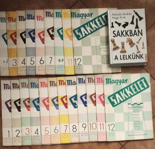 Adorján András, Nagy Ervin - Magyar sakkélet folyóirat 1957. 1-12. szám (a 10. szám hiányzik), 1958. 1-12. szám + ajándék mű: Sakkban a lelkünk