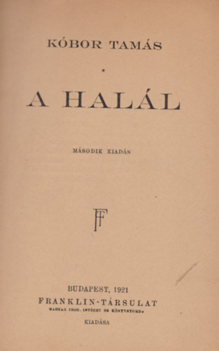 Kóbor Tamás - A halál