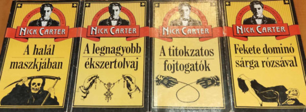 Nick Carter, a mesterdetektv (ri lnv, tbb szerz) - Nick Carter krimicsomag 4 db A hall maszkjban / A titokzatos fojtogatk / Fekete domin srga rzsval / A legnagyobb kszertolvaj