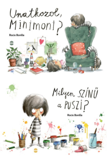 Rocio Bonilla - 2 db Minimoni mesekönyv: Unatkozol, Minimoni? + Milyen színű a puszi?