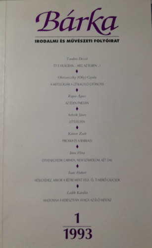 B�rka 1993/1 Irodalmi, m�v�szeti �s t�rsadalomtudom�nyi foly�irat