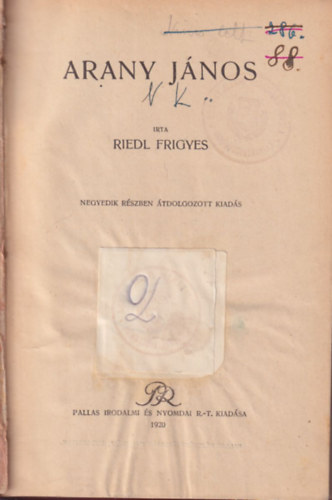 Riedl Frigyes - Arany J�nos