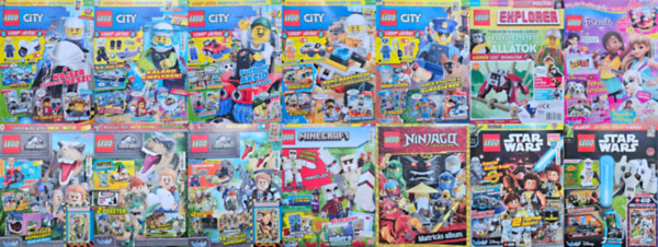 14 db LEGO �js�g:  Minecraft, Star Wars, Lego City, Jurassic World, Explorer, Friends, Ninjago