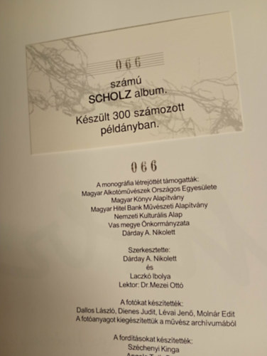 Dárday A.Nikolett (szerk.) - Scholz (Monográfia)- számozott