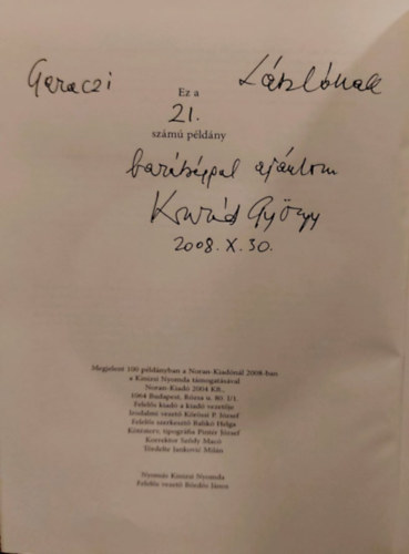 Balik Helga (szerk.) - Isten hozta a ltogatt (Konrd Gyrgy kszntknyv)