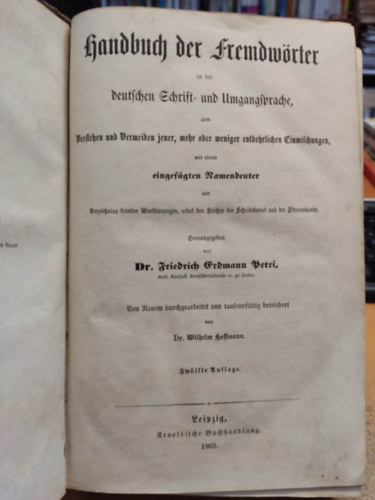 Dr. Friedrich Erdmann Petri - Handbuch der Fremdwörter
