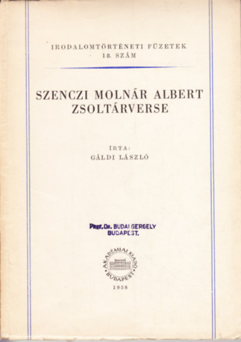G�ldi L�szl� - Szenczi Moln�r Albert zsolt�rverse