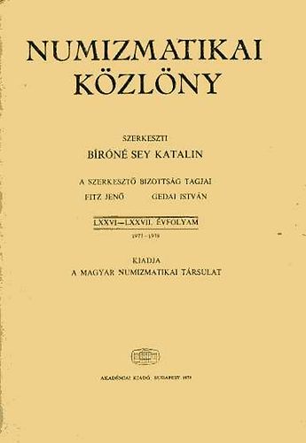 Brn Sey Katalin - Numizmatikai kzlny 1977-1978