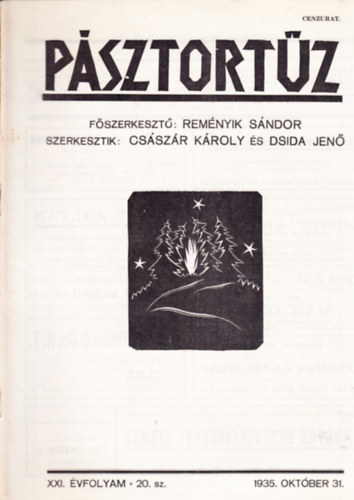 Remnyik Sndor (fszerk.) - Psztortz XXI. vf. 20. szm (1935. oktber 31.)
