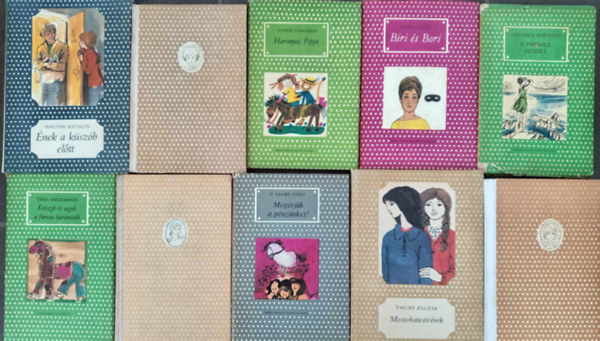 Magyar Katalin, Thury Zsuzsa, Astrid Lindgren, Szalay Lenke, ...s mg sokan msok - (10db) Pttys Knyvek ifjsgi knyvcsomag a 8-11. ves korosztly szmra: nek a kszb eltt / Heidi / Harisnys Pippi / Biri s Bori / A fogoly sziget / Kriszti s azok a furcsa haramik / Kincskeres Pipitr / Megrjk a p