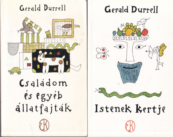 Gerald Durrell - 2 db Gerald Durrell regény: Családom és egyéb állatfajták + Istenek kertje