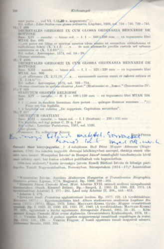 Monok Istv�n - Csanaki M�t� k�nyvjegyz�ke - K�l�nlenyomat - Dedik�lt