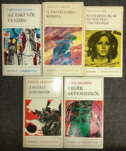 Carson McCullers, Graham Greene, Heinrich Bll, Louis Aragon, Anna Seghers - (5db) Eurpa zsebknyvek knyvcsomag: Az eskvi vendg / A tiszteletbeli konzul / Katharina Blum elvesztett tisztessge / A bzeli karangok / Regk Artemiszrl