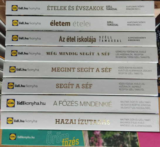 Mautner Zs�fi-Sz�ll Tam�s, Mautner Zs�fi - Sz�ll Tam�s - 9 db LIDL szak�csk�nyv: �telek �s �vszakok + �letem �telei + Az �tel iskol�ja + M�g mindig seg�t a s�f + Megint seg�t a s�f + Seg�t a s�f + A f�z�s mindenki� + Hazai �zutaz�s + �r�mf�z�s