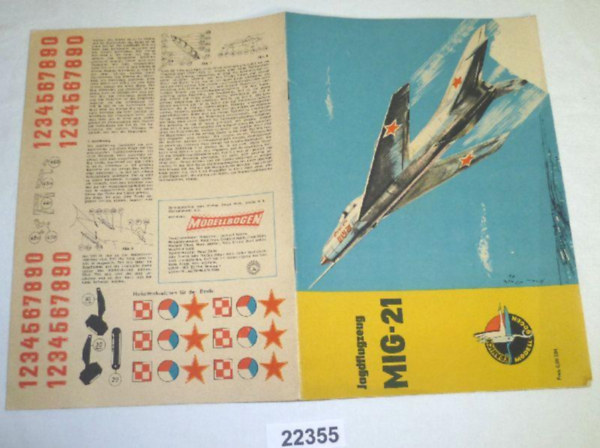 Kranich Modell-Bogen: Jagdflugzeug MIG-21 (MIG-21 vadszreplgp modell)