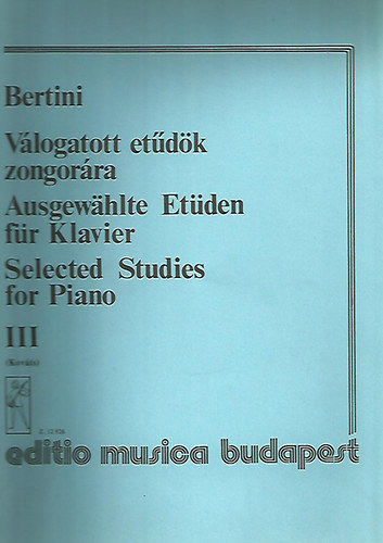 Bertini, Henri - V�logatott et�d�k zongor�ra III.