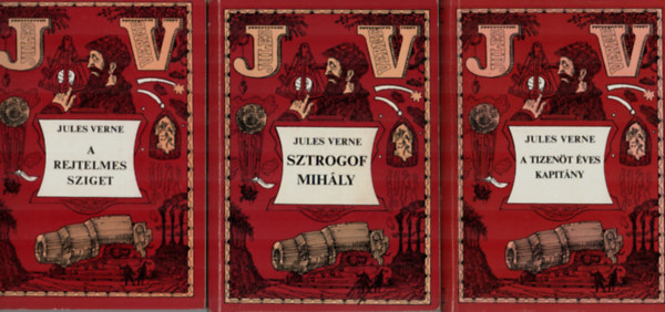 Verne Jules - 5 mű (6 kötetben) Jules Verne együtt: A prémvadászok, Az ostromzáron át, A rejtelmes sziget 1-2, Sztrogof Mihály, A tizenöt éves kapitány.
