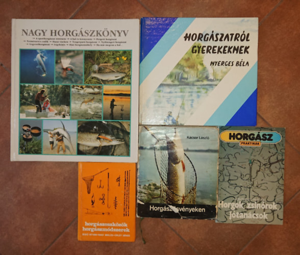 Bodó-Nagy-Örley, Honthegyi Mátyás, Kácsor László, Nyerges Béla - 4 könyv a horgászatról + ajándék Horgászpraktikák füzet (Horgok, zsinórok, jótanácsok): Nagy horgászkönyv, Horgászeszközök, horgászmódszerek, Horgászösvényeken, Horgászatról gyerekeknek