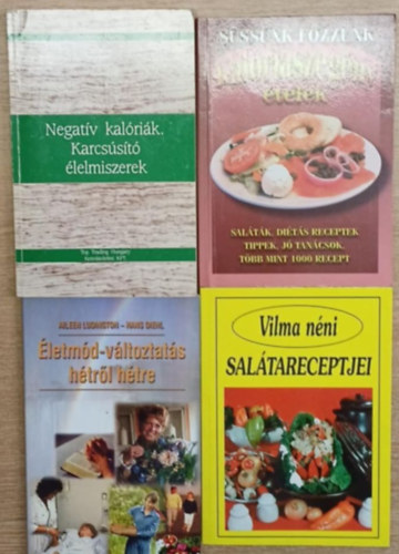 Aileen Ludington, Hans Diehl, Isabelle Martin - 4 db diétás szakácskönyv: Életmód-változtatás hétről-hétre - Vilma néni salátareceptjei - Kalóriaszegény ételek - Negatív kalóriák, karcsúsító élelmiszerek