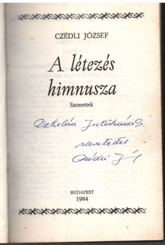 Cz�dli J�zsef - A l�tez�s himnusza- Szonettek