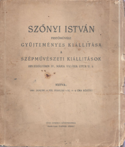 Szőnyi István festőművész gyűjteményes kiállítása 1935