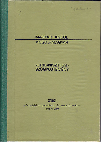 Urbanisztikai szgyjtemny/Magyar-Angol, Angol-Magyar